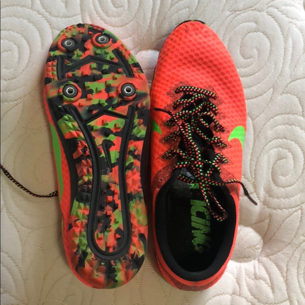 Nike Neon Orange and Green Nike Rival XC Clits